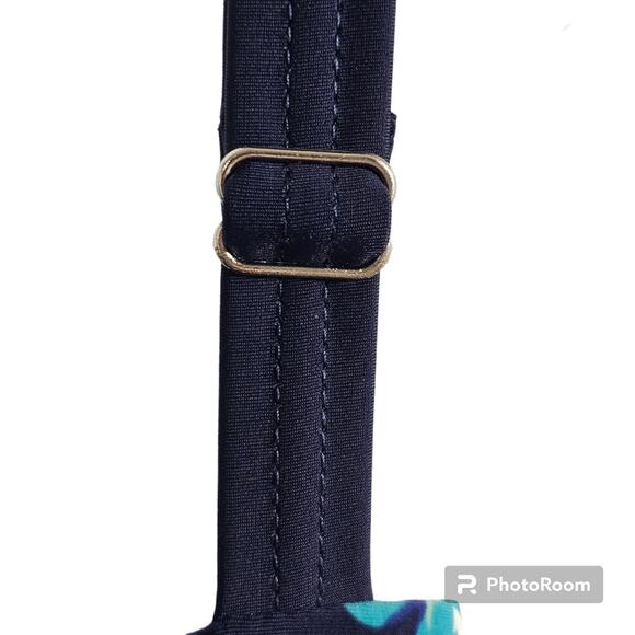 Byron Blue Australia One-Piece Skirted Swimsuit Navy with Flowers Size 16 - Picture 6 of 10